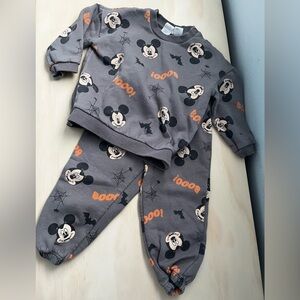 H&M Mickey Mouse Halloween Jogger Set 12-18m